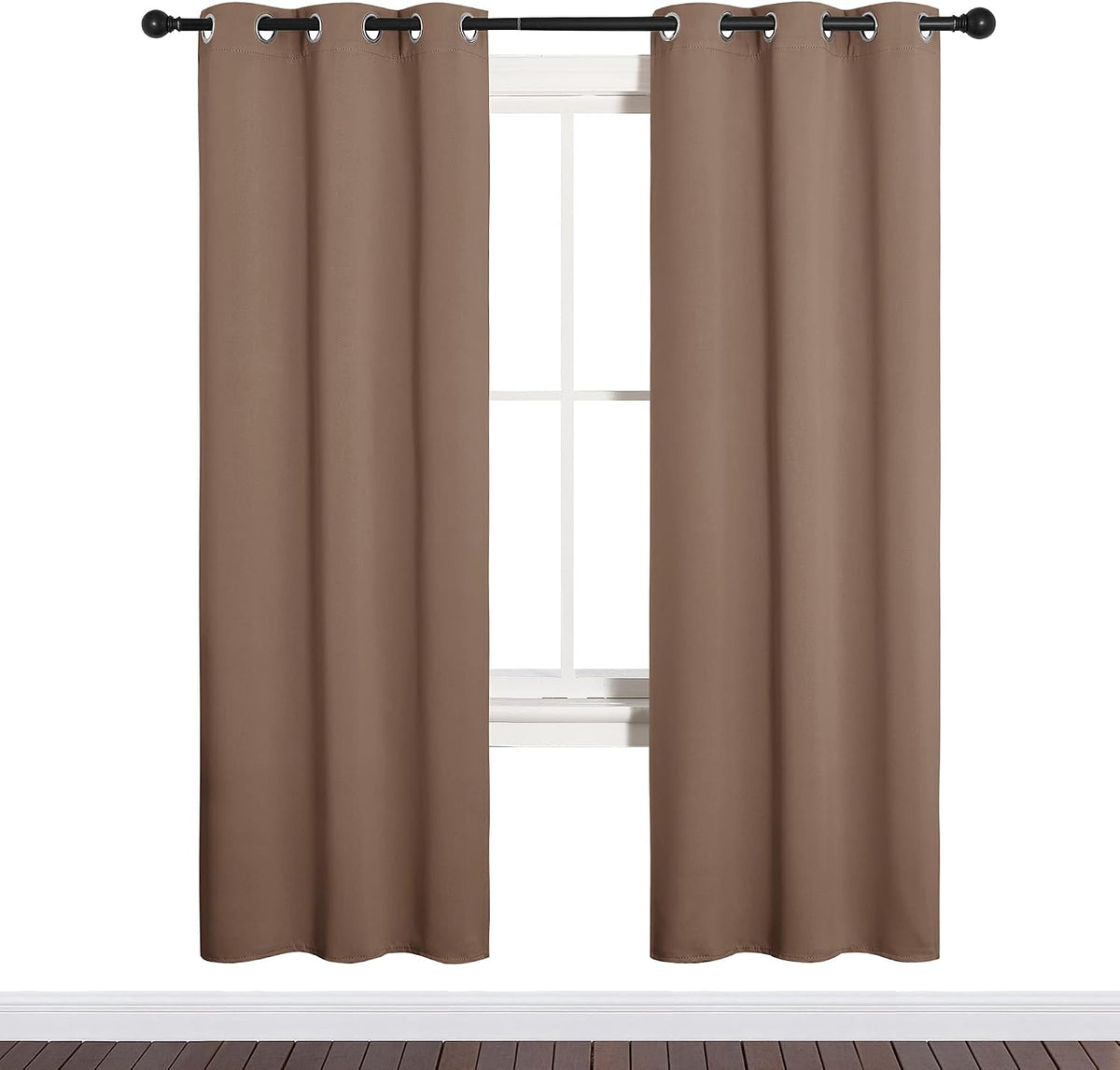 72"L x 34"W polyester curtains in Cappuccino