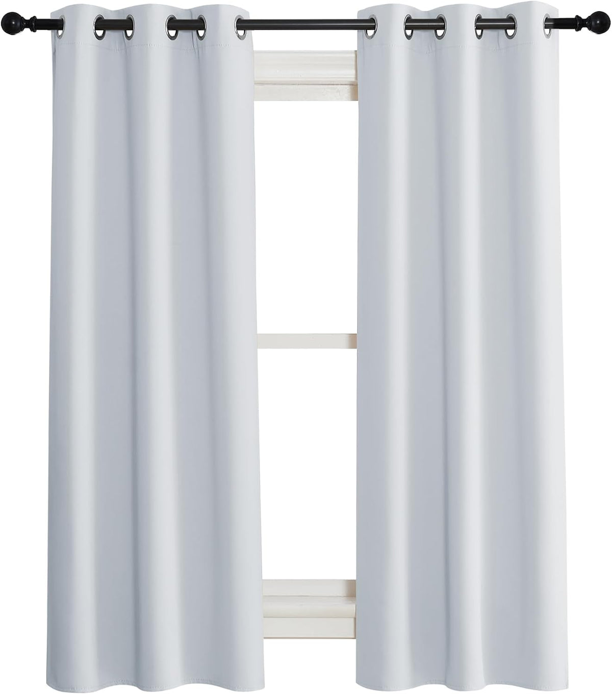 72"L x 34"W polyester curtains in Cloud Grey