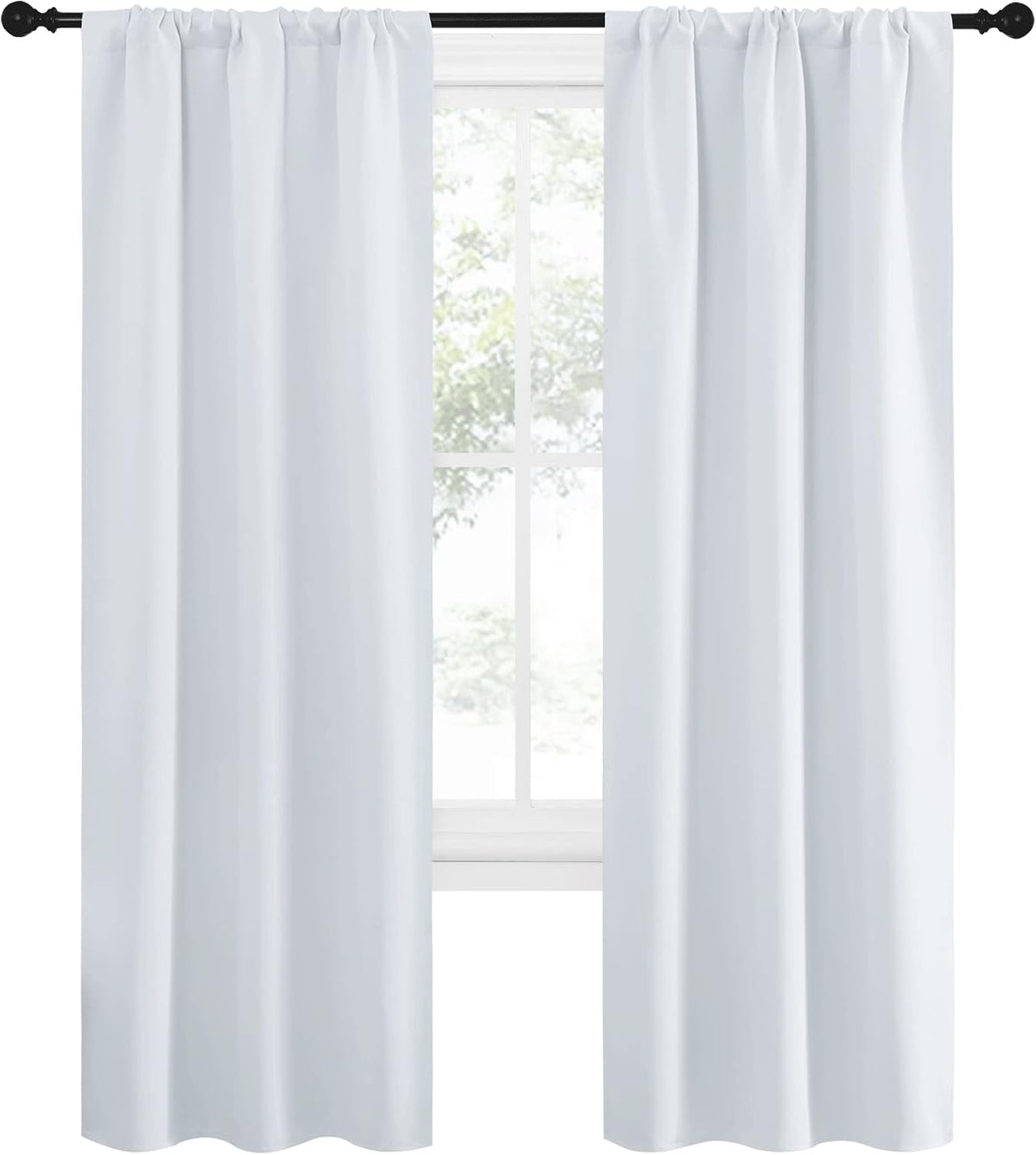 72"L x 34"W polyester curtains in Greyish White, alternate view 2