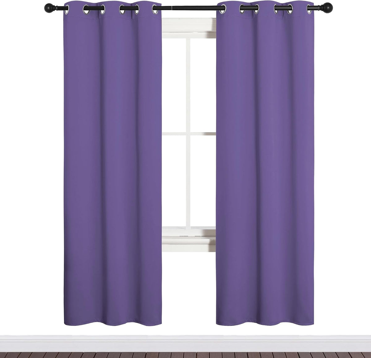 72"L x 34"W polyester curtains in Lilac Purple, alternate view 2
