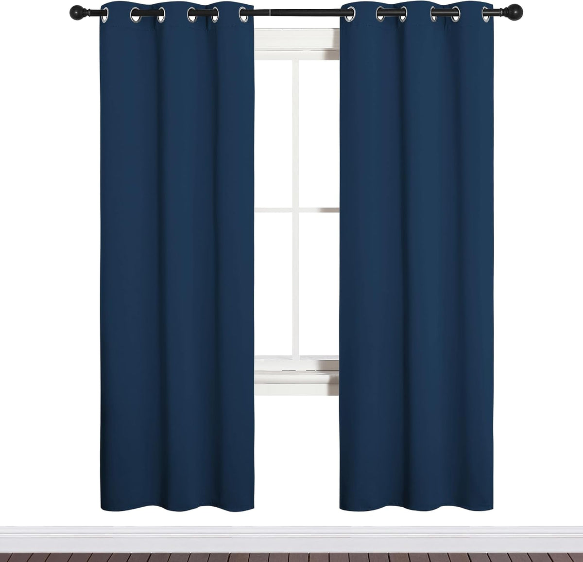 72"L x 34"W polyester curtains in Moroccan Blue, alternate view 2