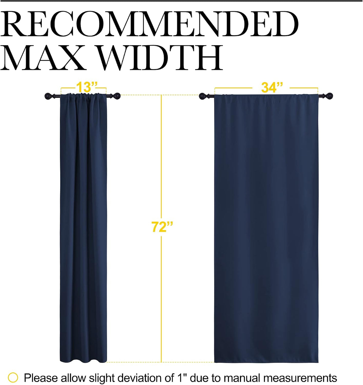 72"L x 34"W polyester curtains in Navy, alternate view 6