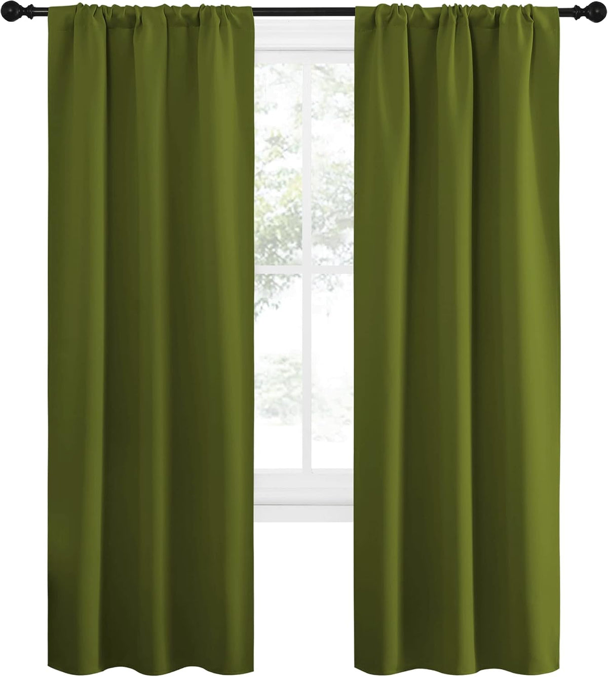 72"L x 34"W polyester curtains in Olive, alternate view 2
