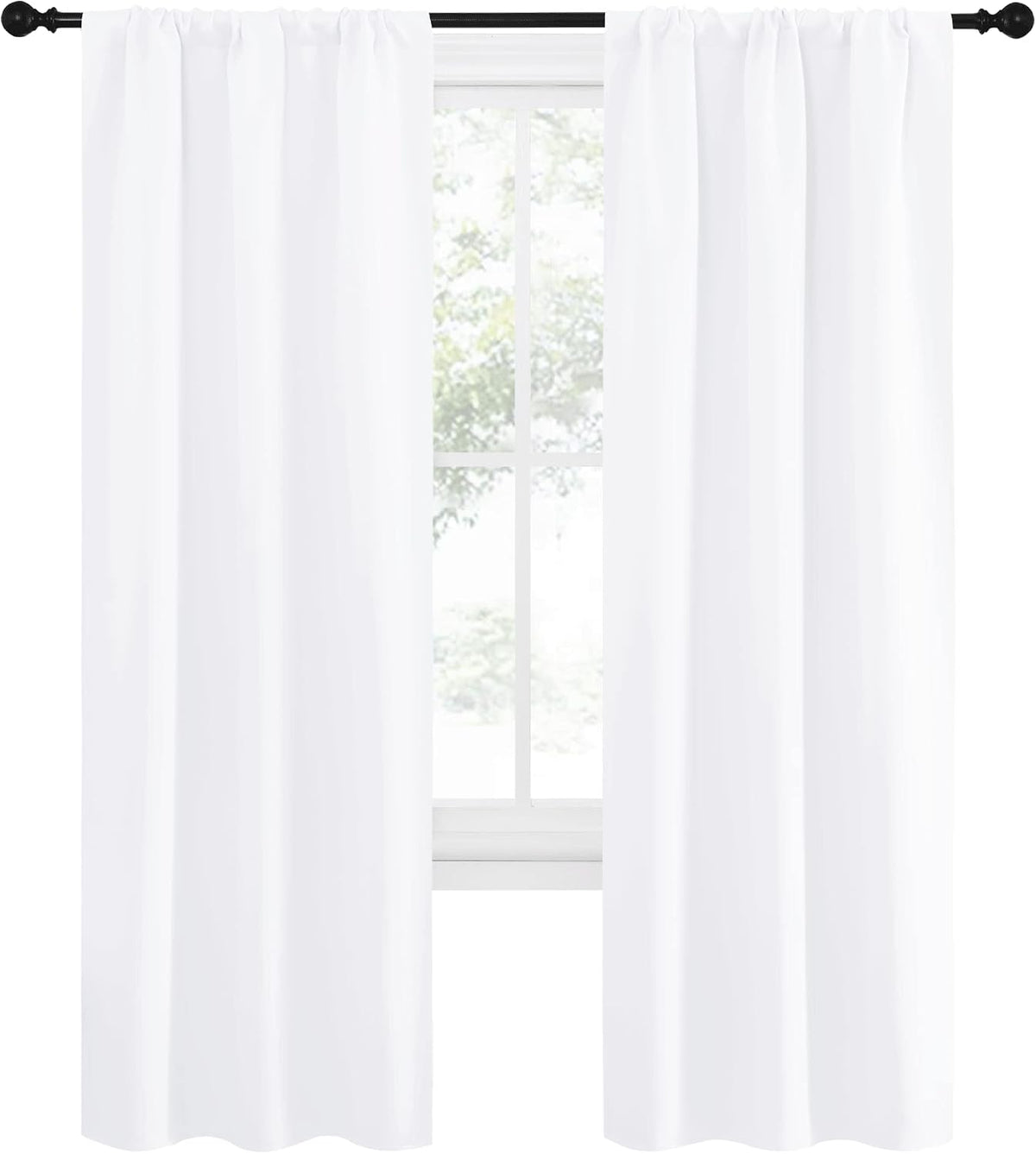 72"L x 34"W polyester curtains in Pure White, alternate view 2