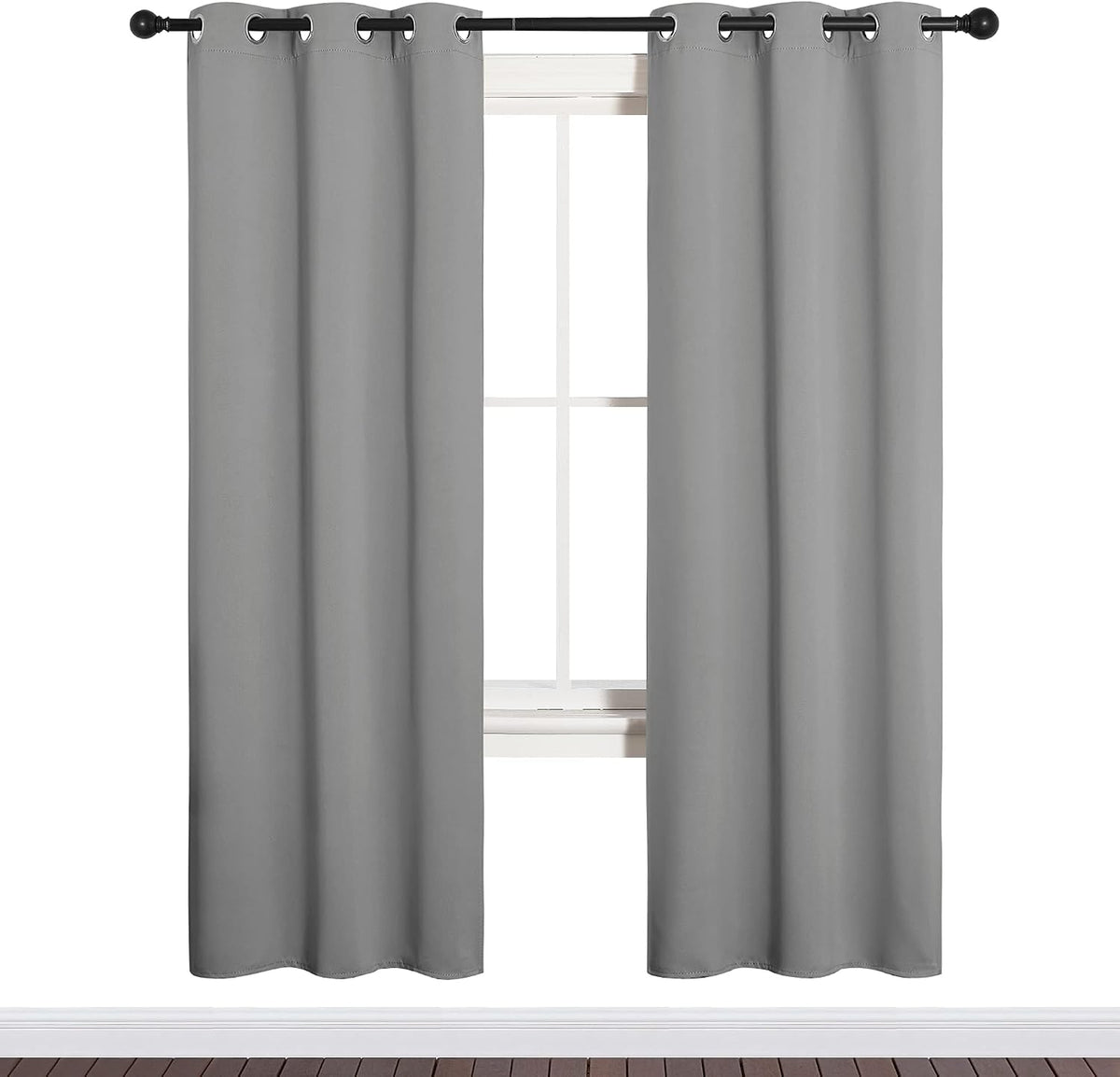 72"L x 34"W polyester curtains in Silver Grey, alternate view 2