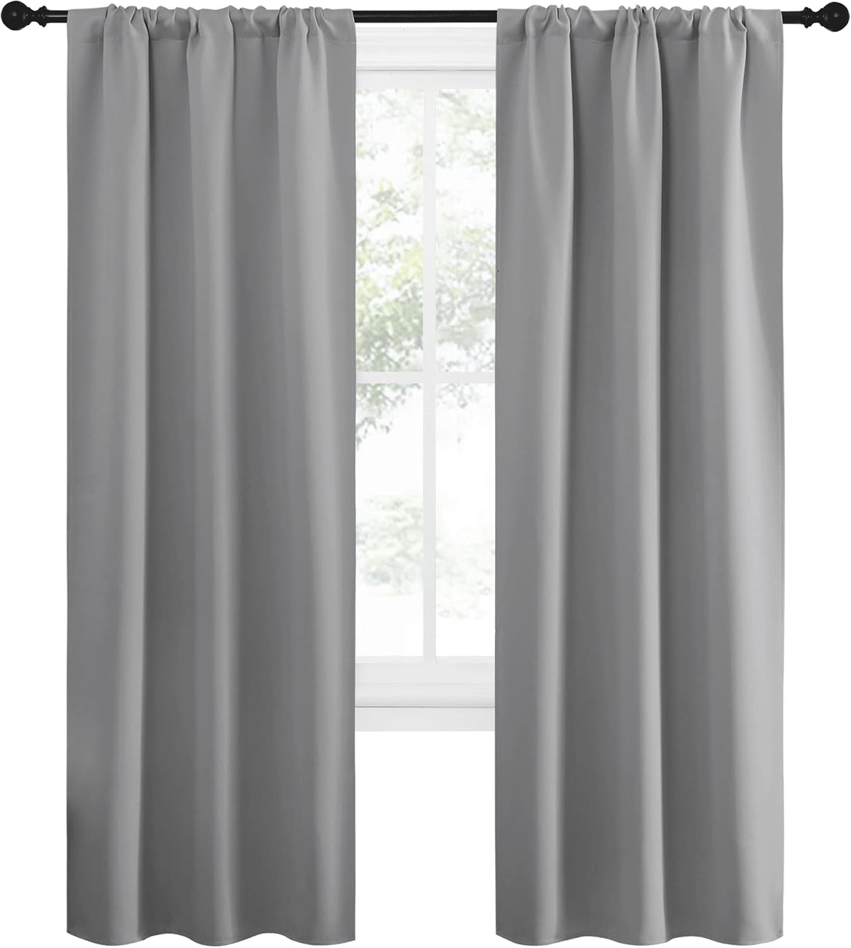72"L x 34"W polyester curtains in Silver Grey, alternate view 2