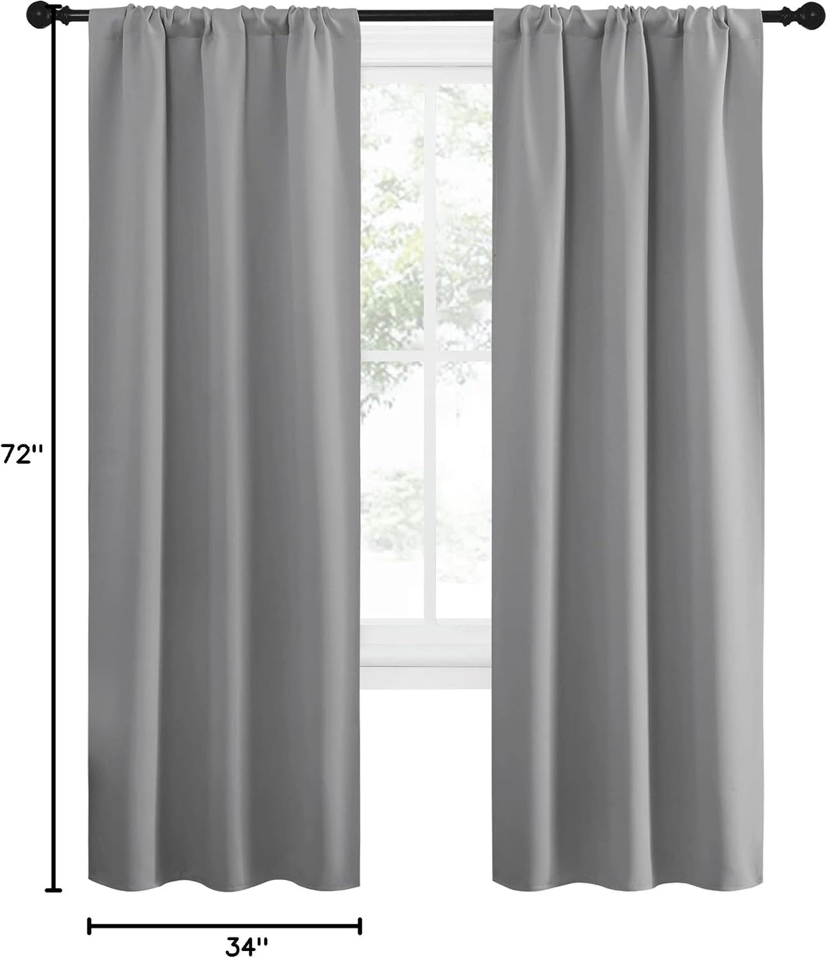 72"L x 34"W polyester curtains in Silver Grey, alternate view 10