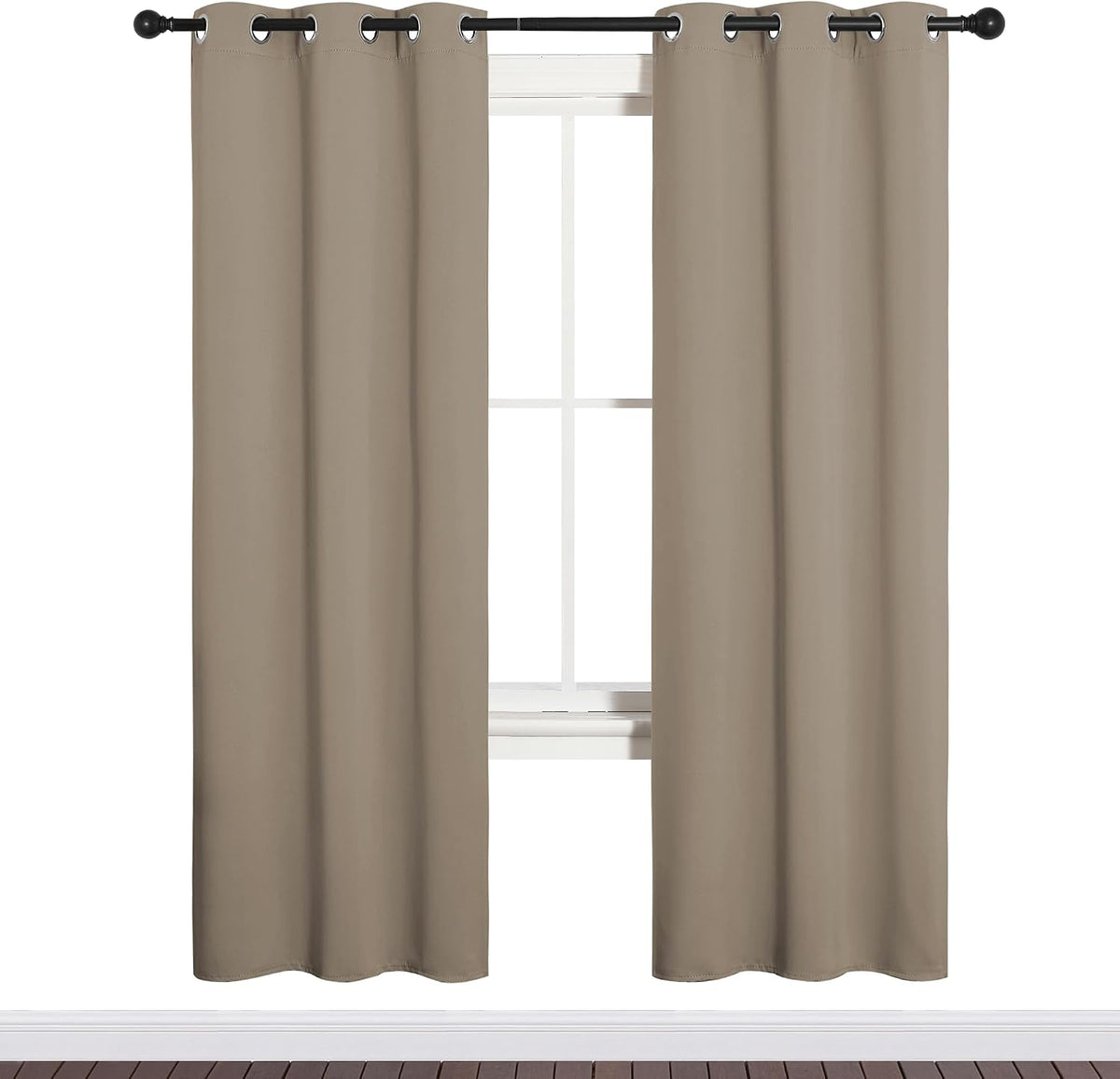 72"L x 34"W polyester curtains in Taupe, alternate view 2