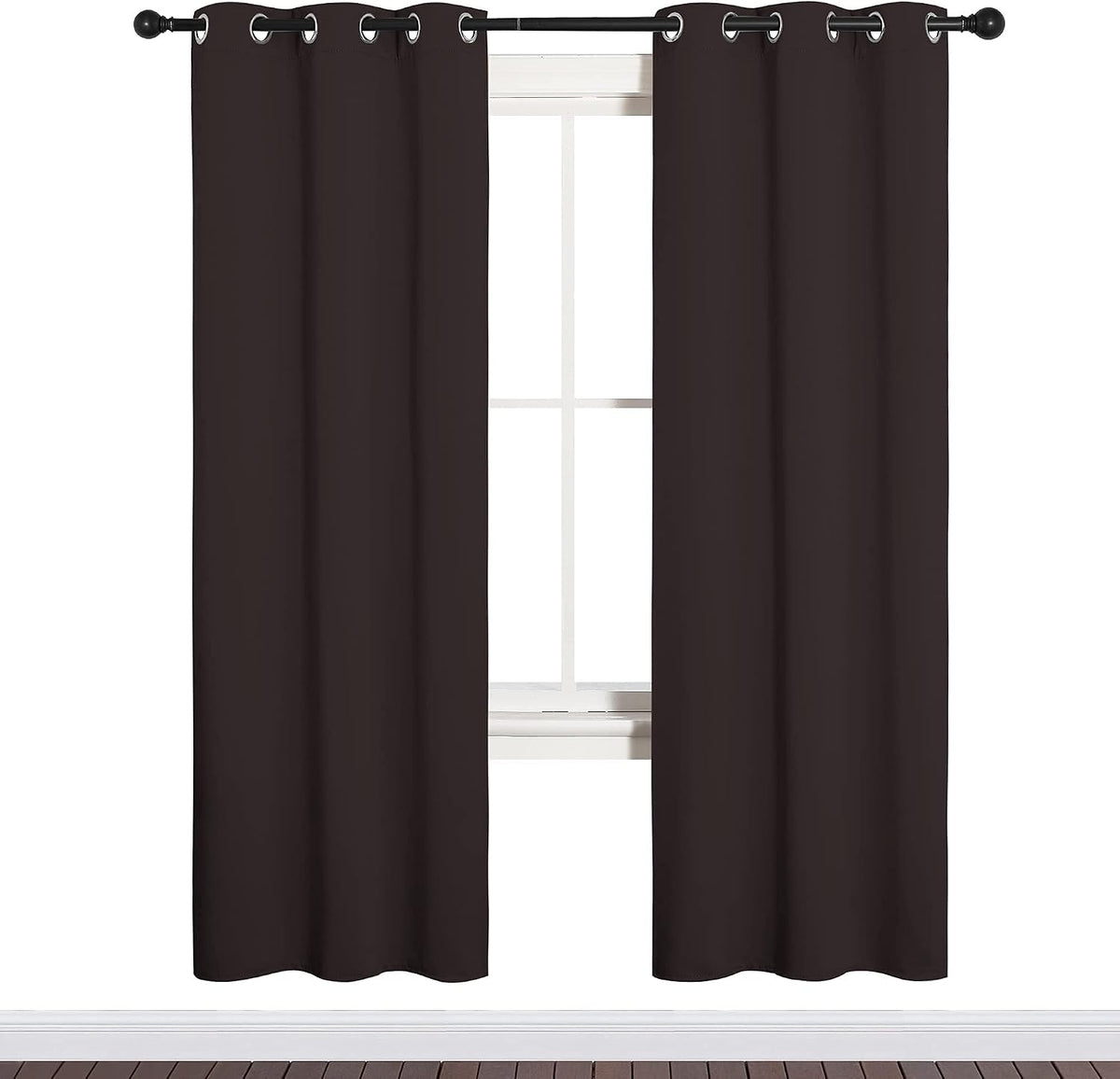 72"L x 34"W polyester curtains in Toffee Brown