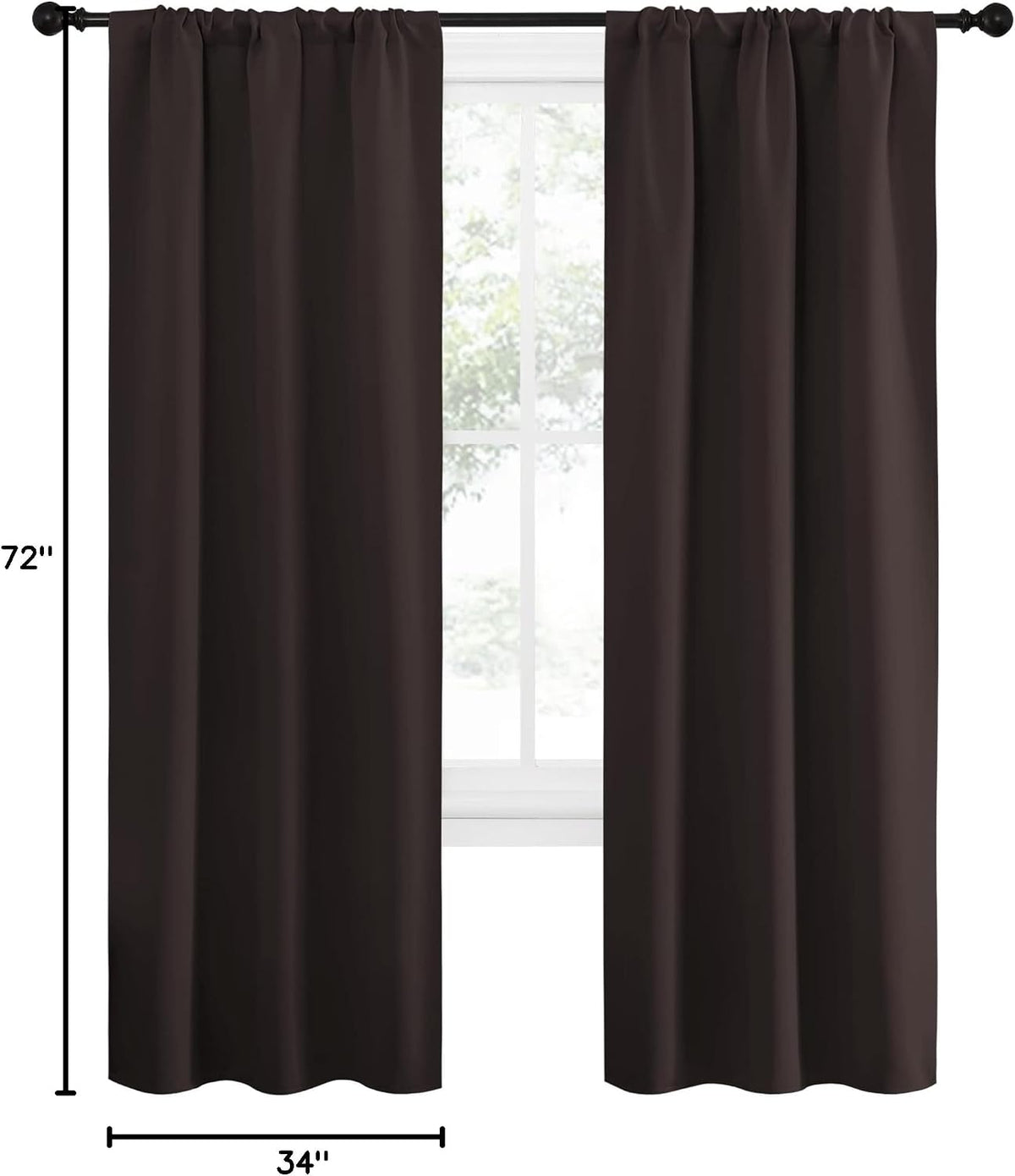 72"L x 34"W polyester curtains in Toffee Brown, alternate view 8