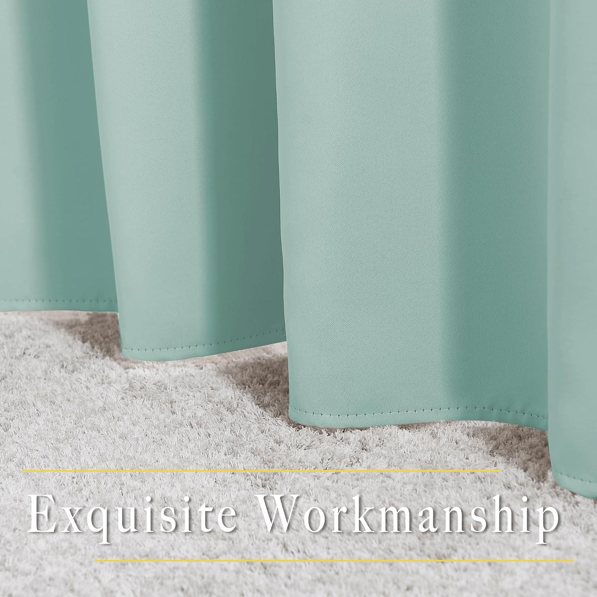 72"L x 37"W fabric curtains in Aqua Blue, alternate view 6
