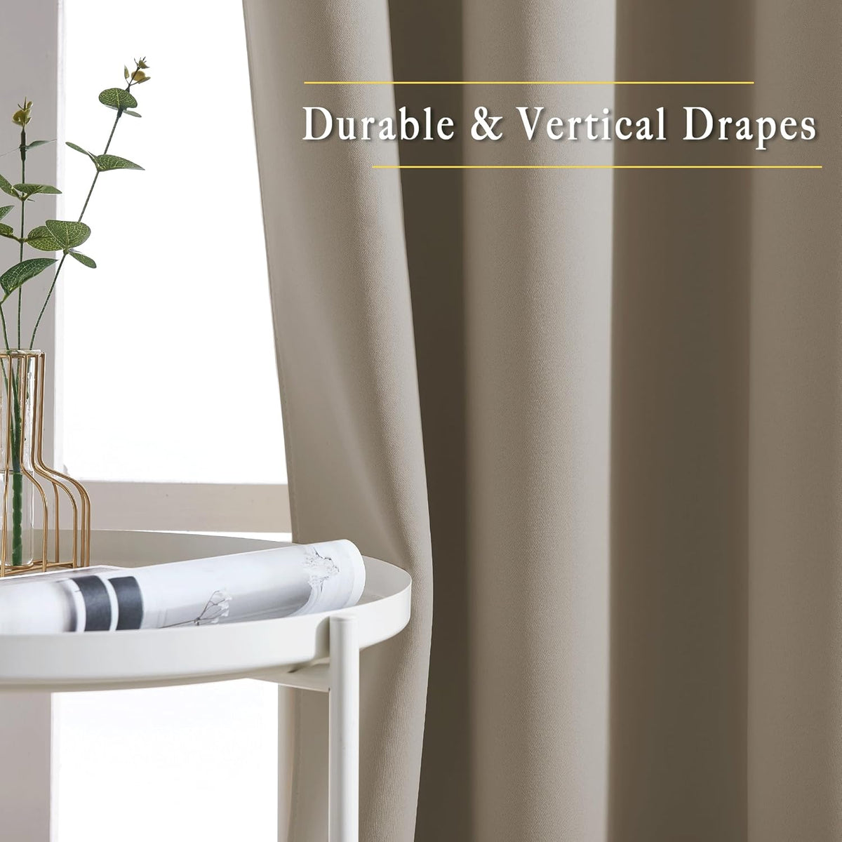 72"L x 37"W fabric curtains in Taupe, alternate view 5