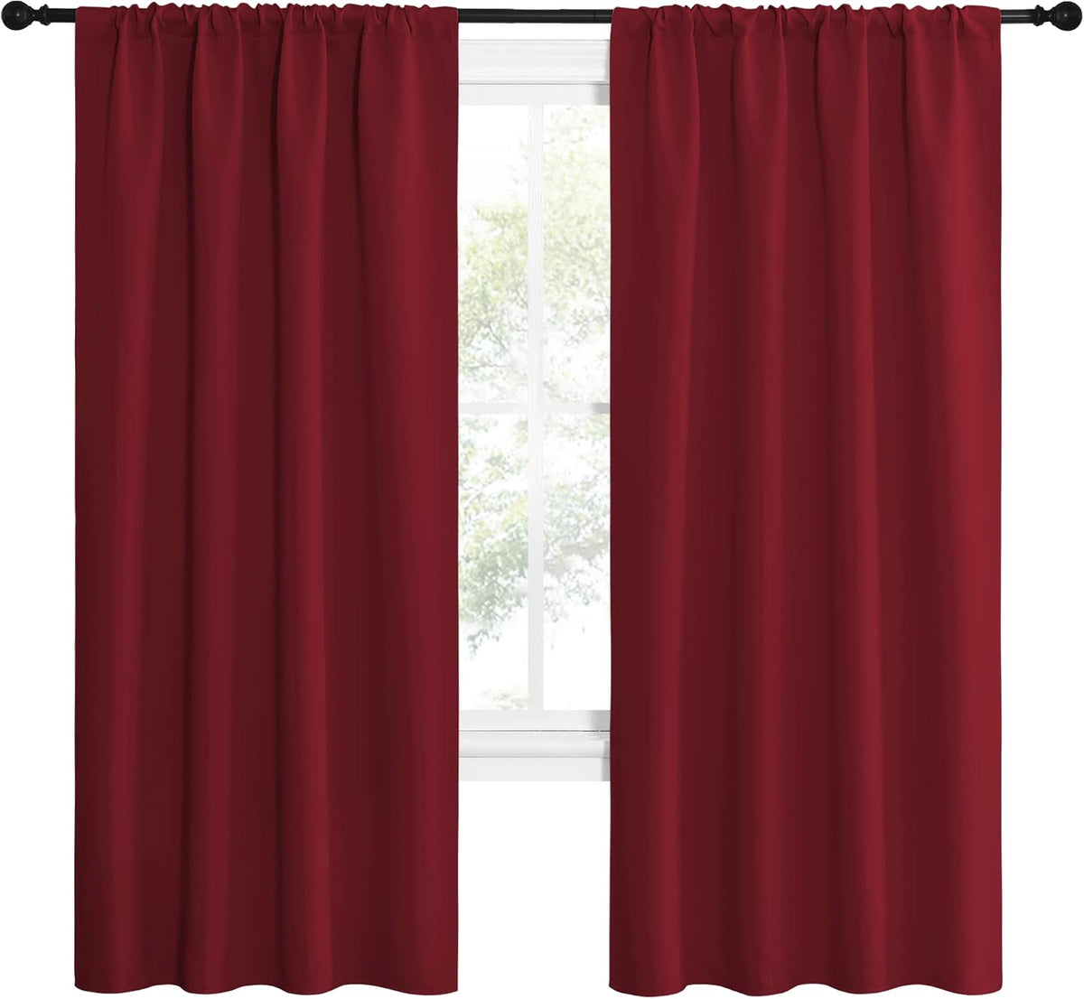 72"L x 42"W polyester curtains in Burgundy Red, alternate view 2