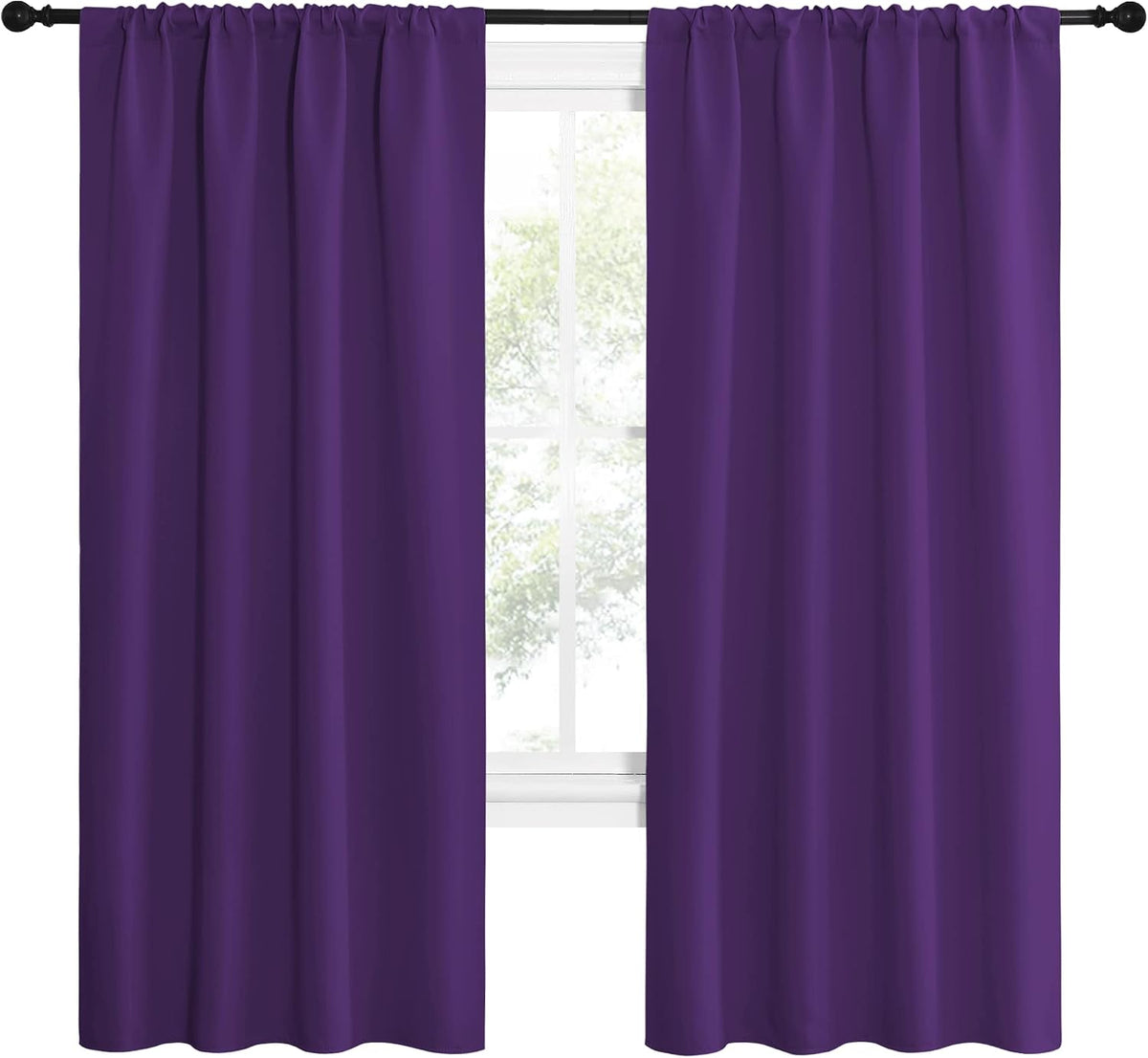 72"L x 42"W polyester curtains in Royal Purple, alternate view 2