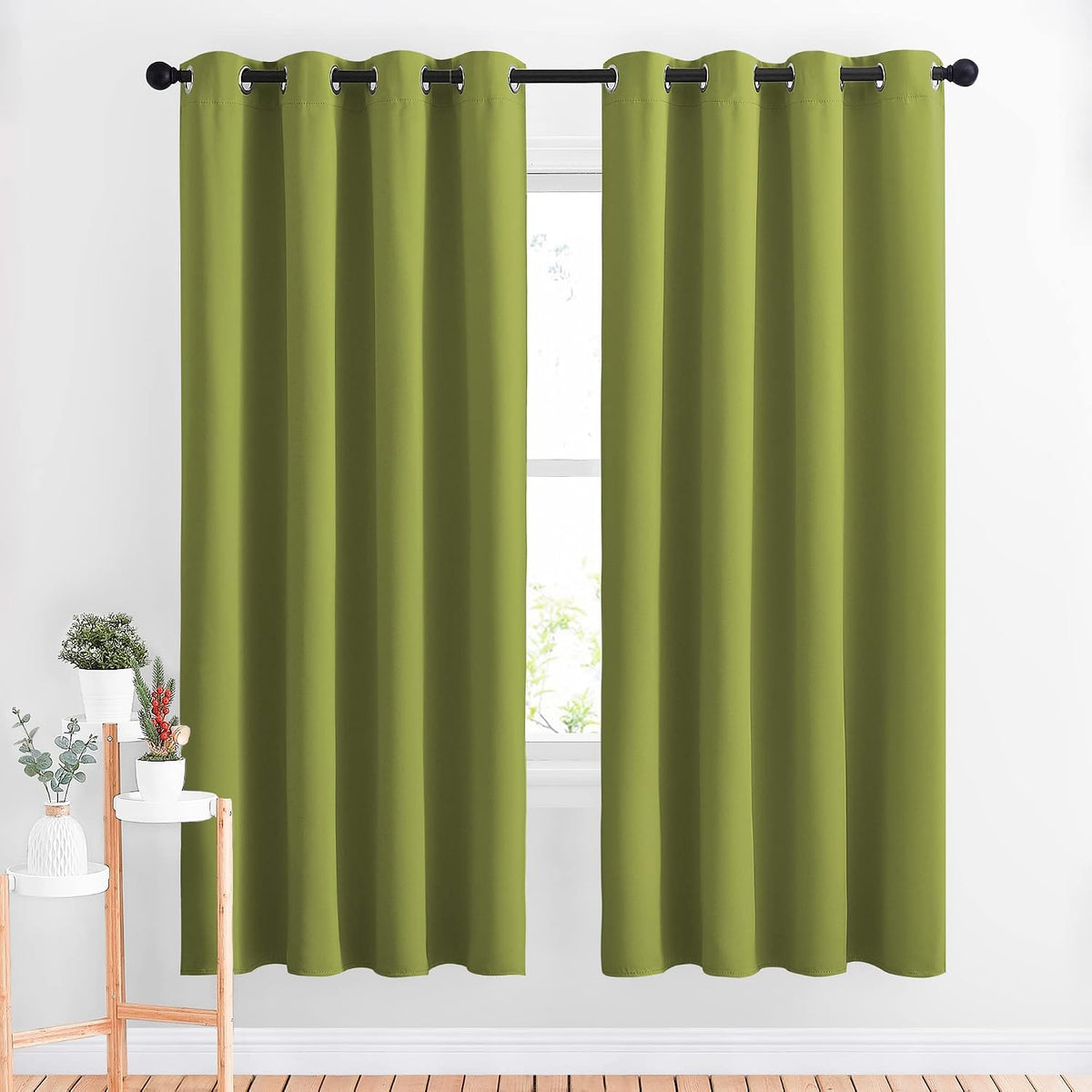 72"L x 52"W fabric curtains in Fresh Green