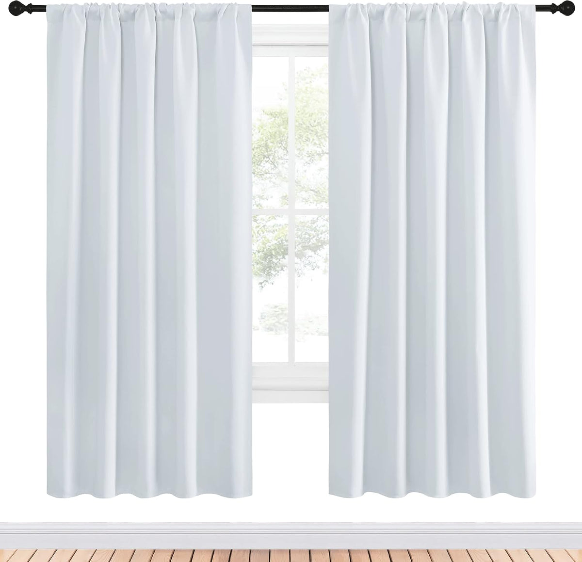 72"L x 52"W polyester curtains in Greyish White, alternate view 2