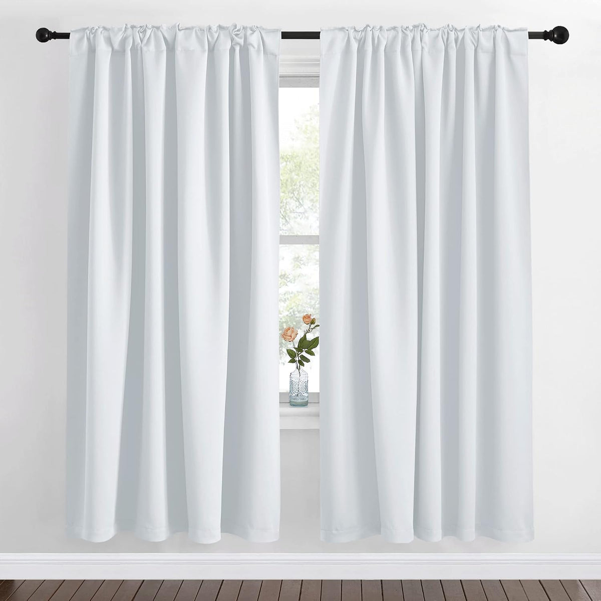 72"L x 62"W polyester curtains in Cloud Grey, alternate view 2