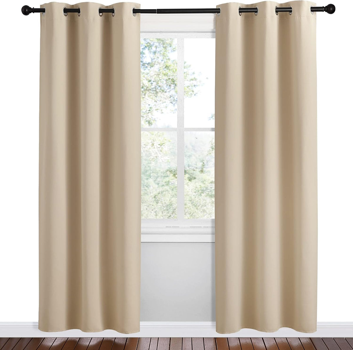 78"L x 42"W polyester curtains in Biscotti Beige, alternate view 2