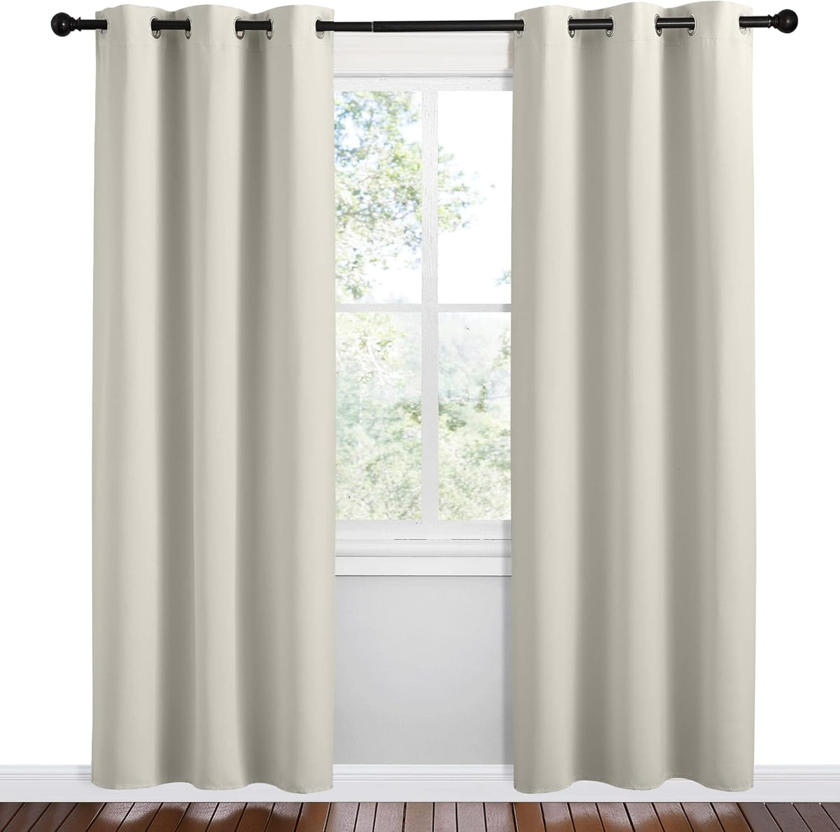 78"L x 42"W polyester curtains in Natural, alternate view 2