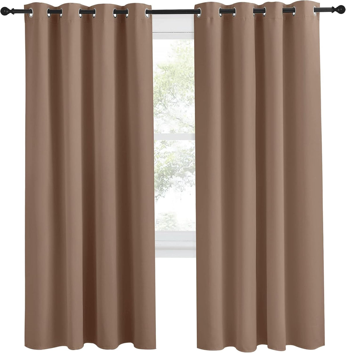 78"L x 55"W polyester curtains in Cappuccino, alternate view 2