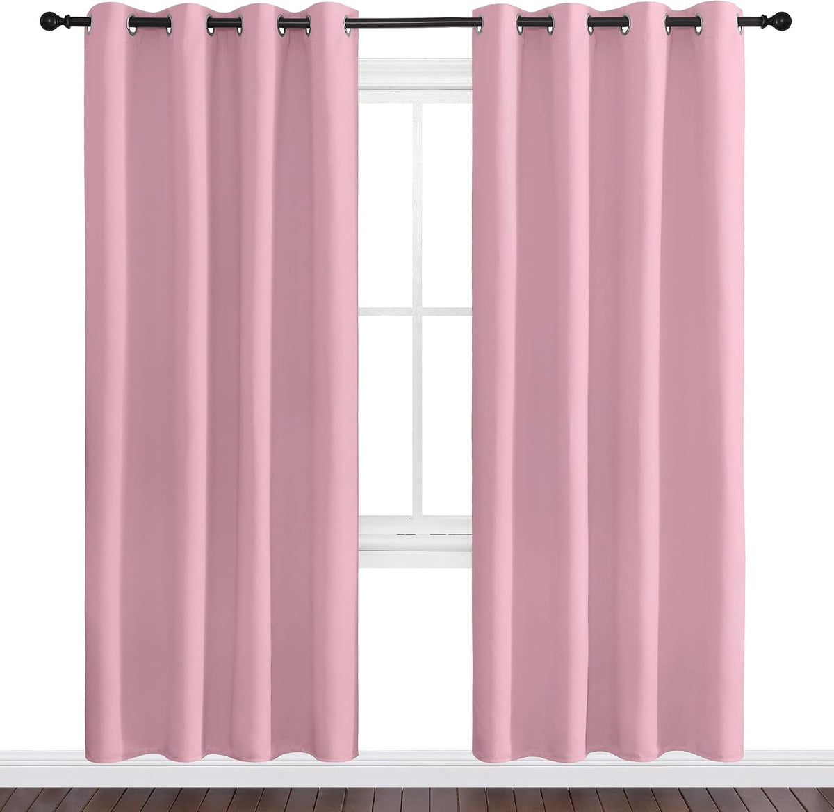78"L x 55"W polyester curtains in Crystal Pink, alternate view 2