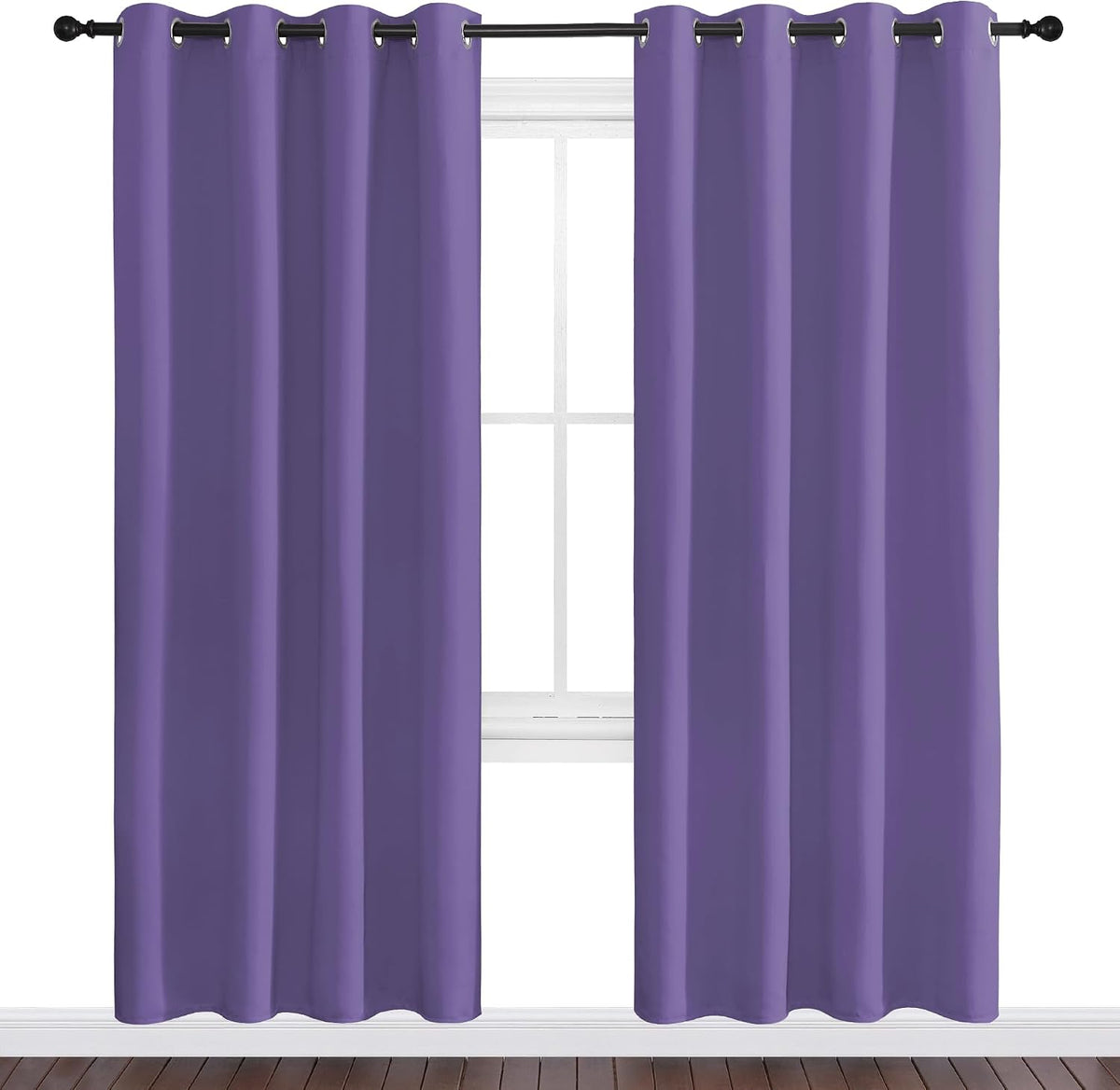 78"L x 55"W polyester curtains in Lilac Purple, alternate view 2
