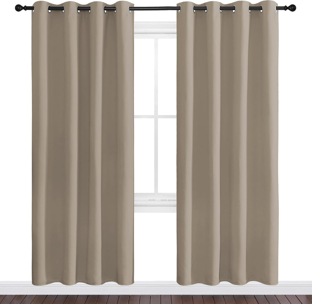 78"L x 55"W polyester curtains in Taupe, alternate view 2