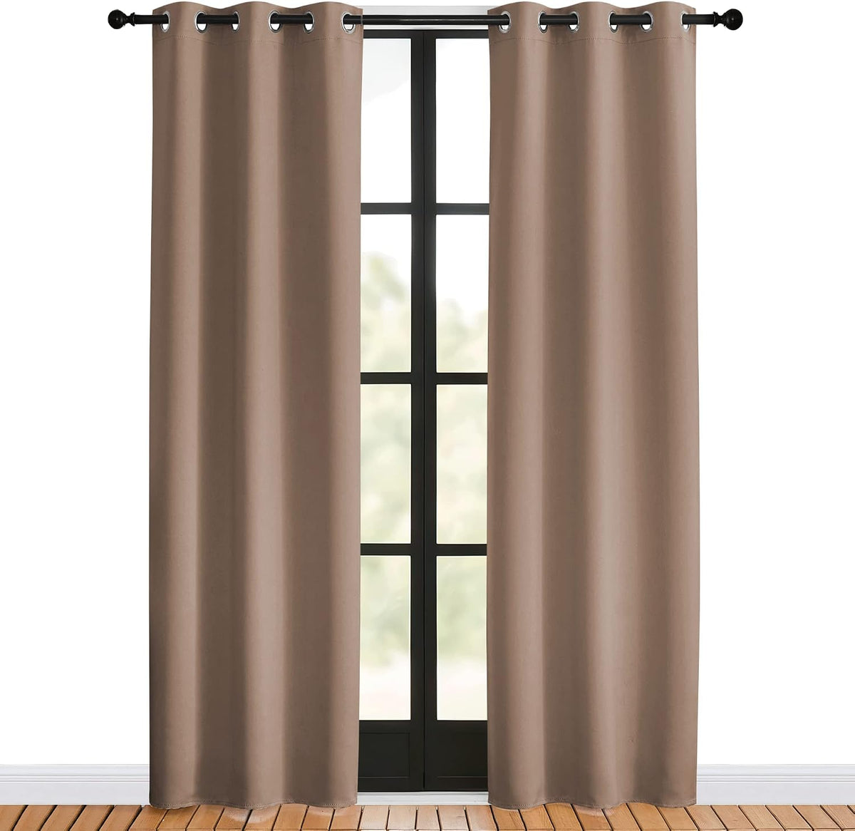 80"L x 34"W polyester curtains in Cappuccino, alternate view 2