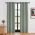 80"L x 34"W polyester curtains in Greyish Green