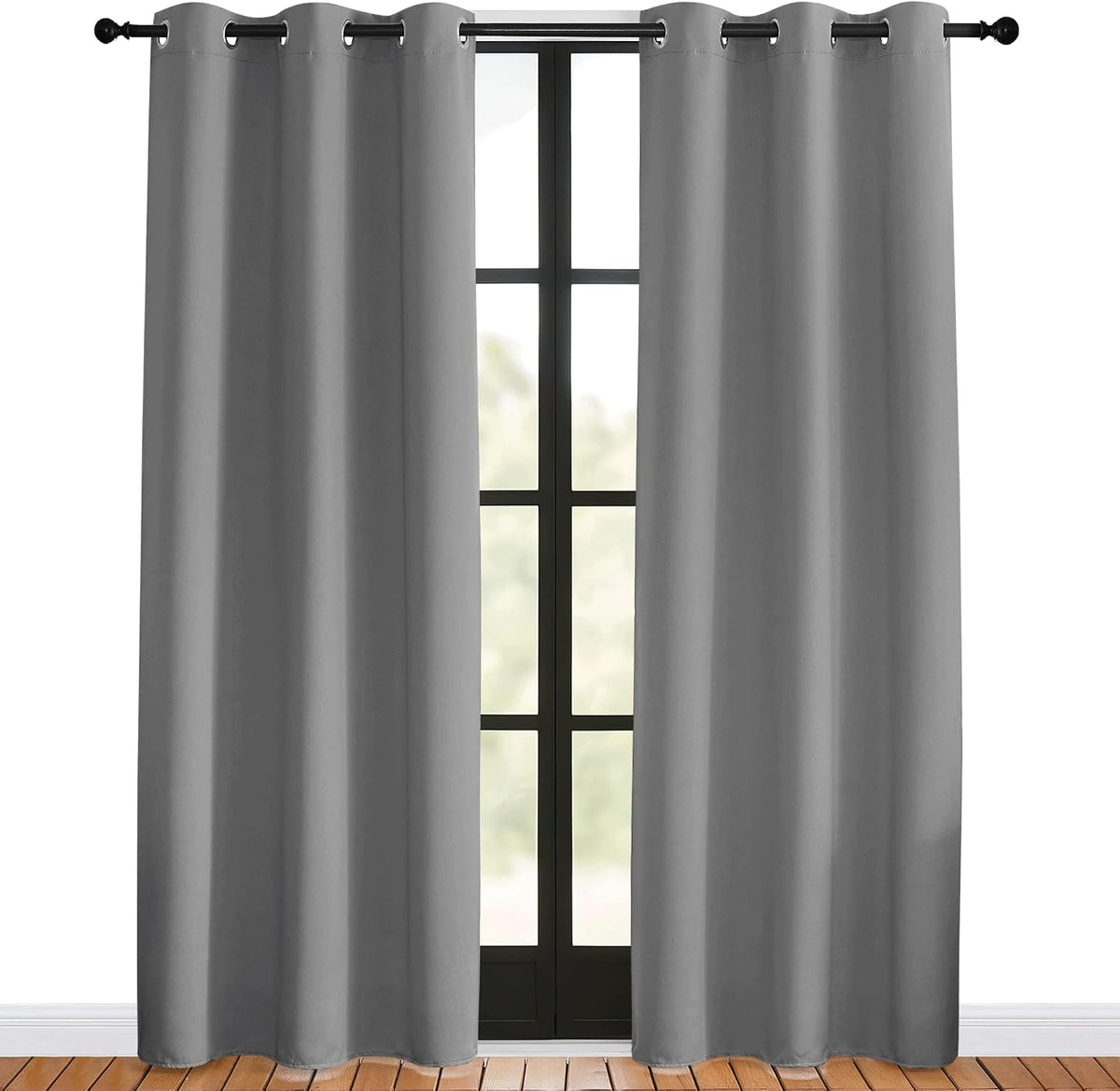 80"L x 42"W polyester curtains in Silver Gray, alternate view 2
