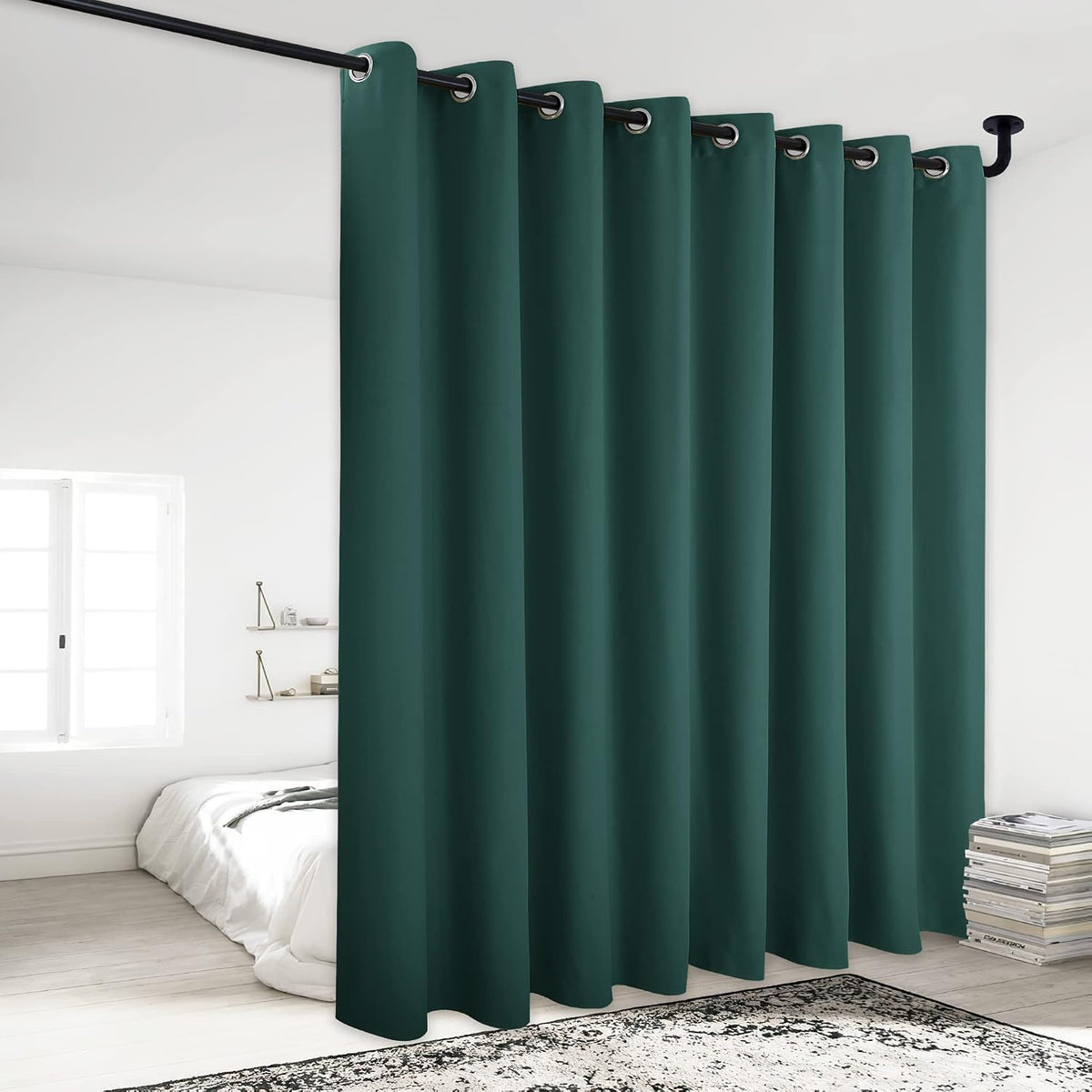 84"L x 120"W polyester curtains in Hunter Green, alternate view 6