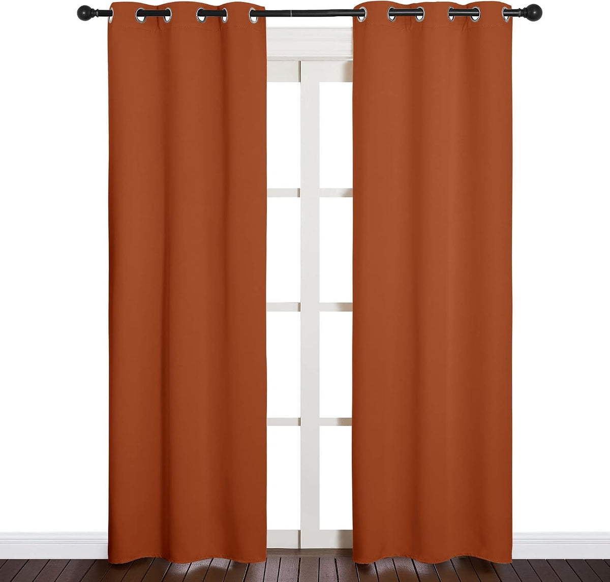 84"L x 34"W polyester curtains in Burnt Orange, alternate view 2