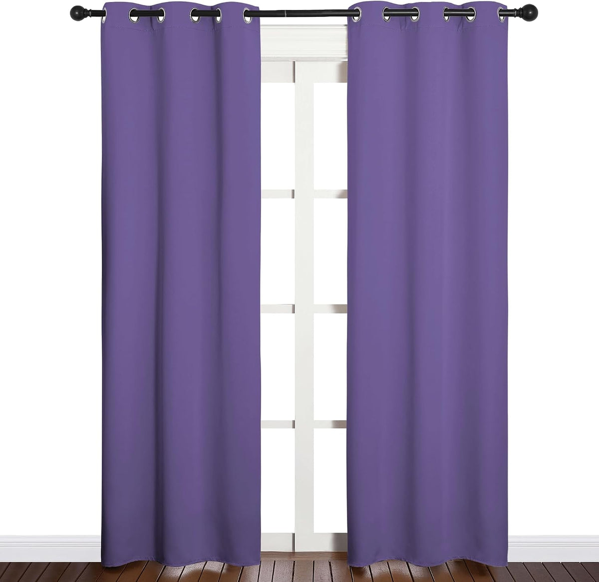 84"L x 34"W polyester curtains in Lilac Purple, alternate view 2