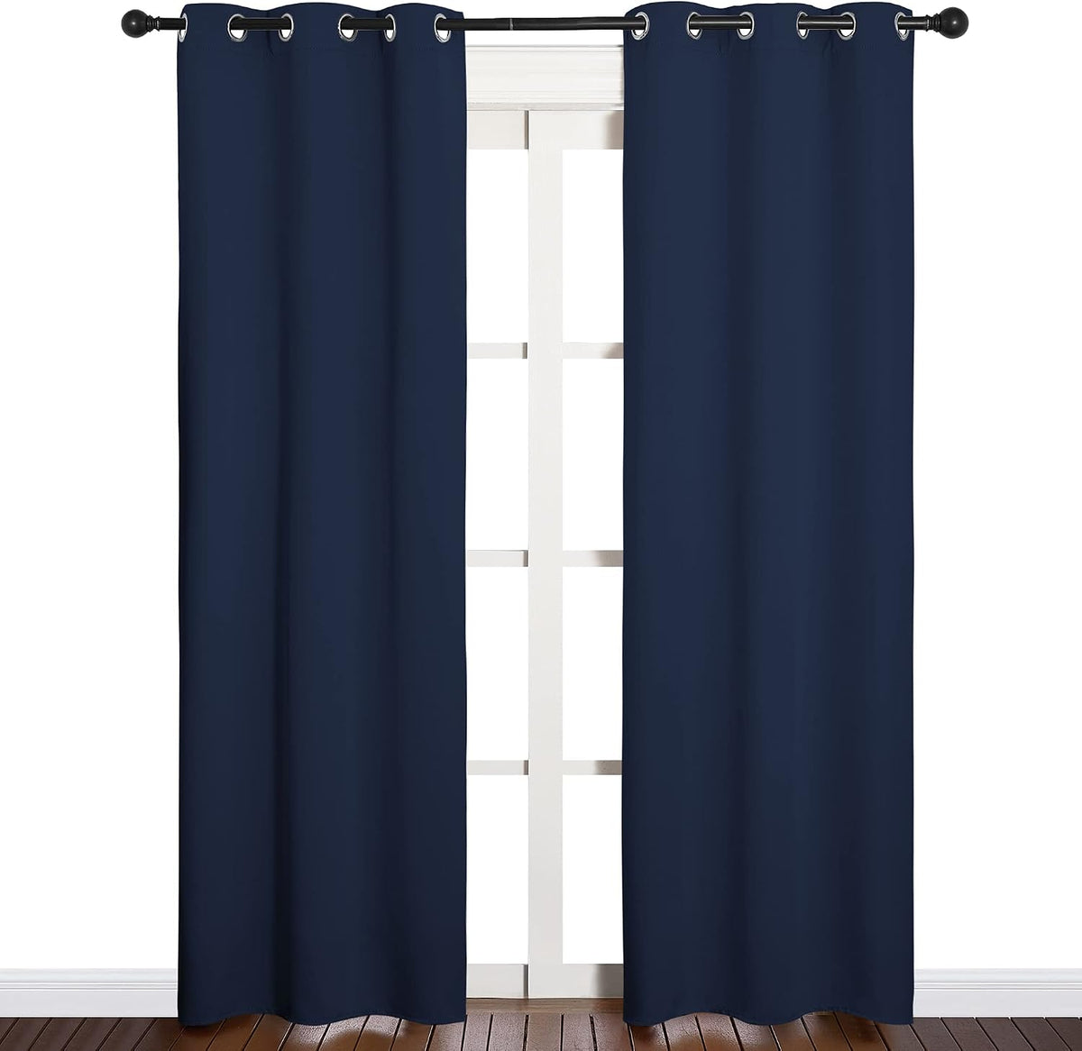 84"L x 34"W polyester curtains in Navy, alternate view 2
