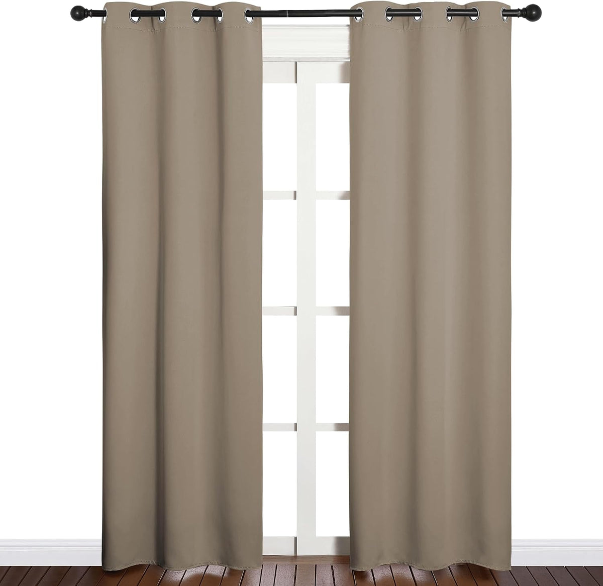 84"L x 34"W polyester curtains in Taupe, alternate view 2