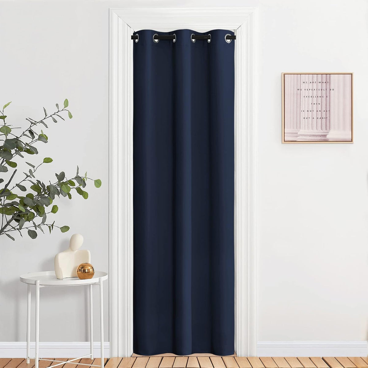 84"L x 37"W fabric curtains in Navy, alternate view 2