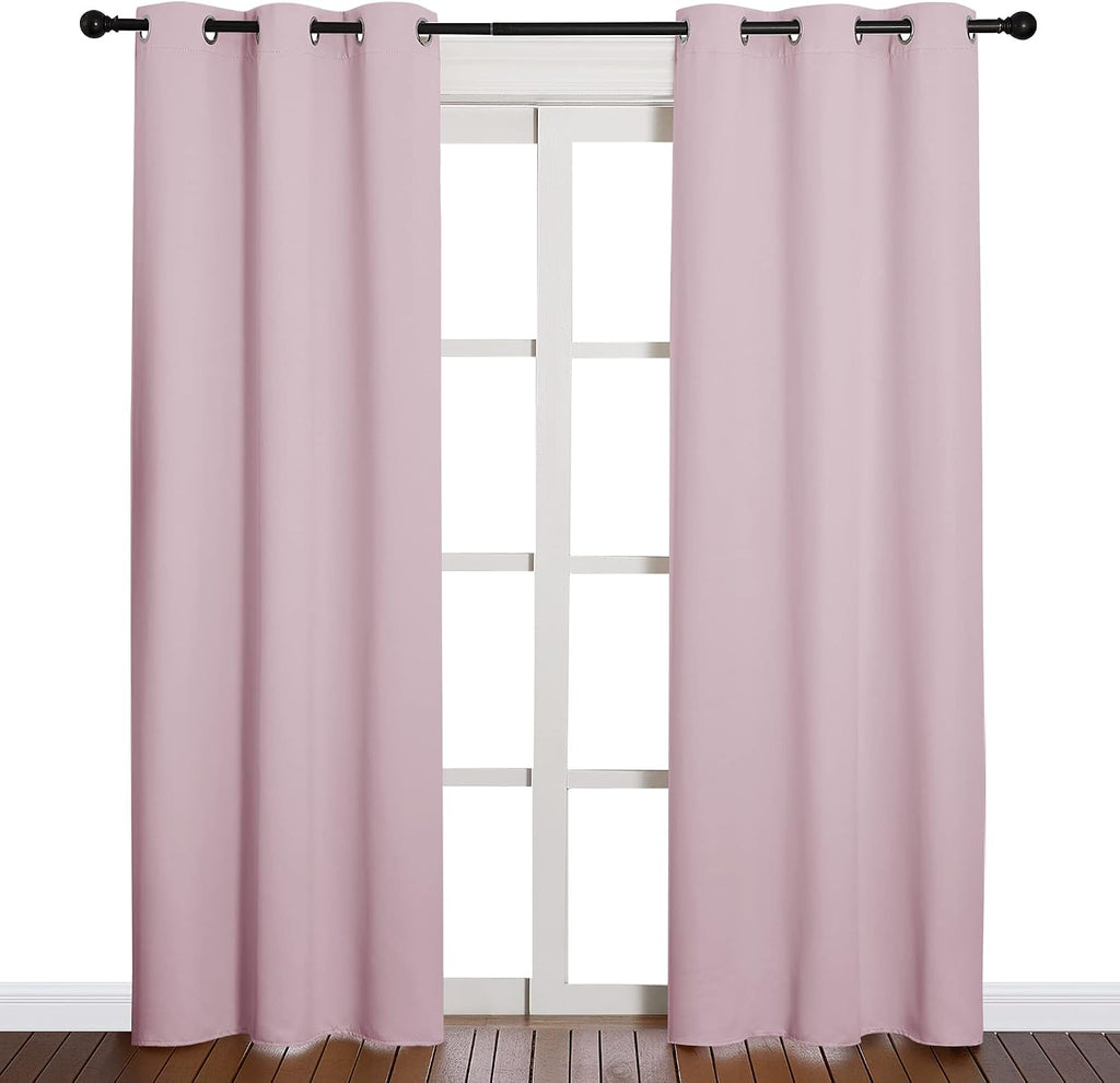 84"L x 42"W polyester curtains in Baby Pink