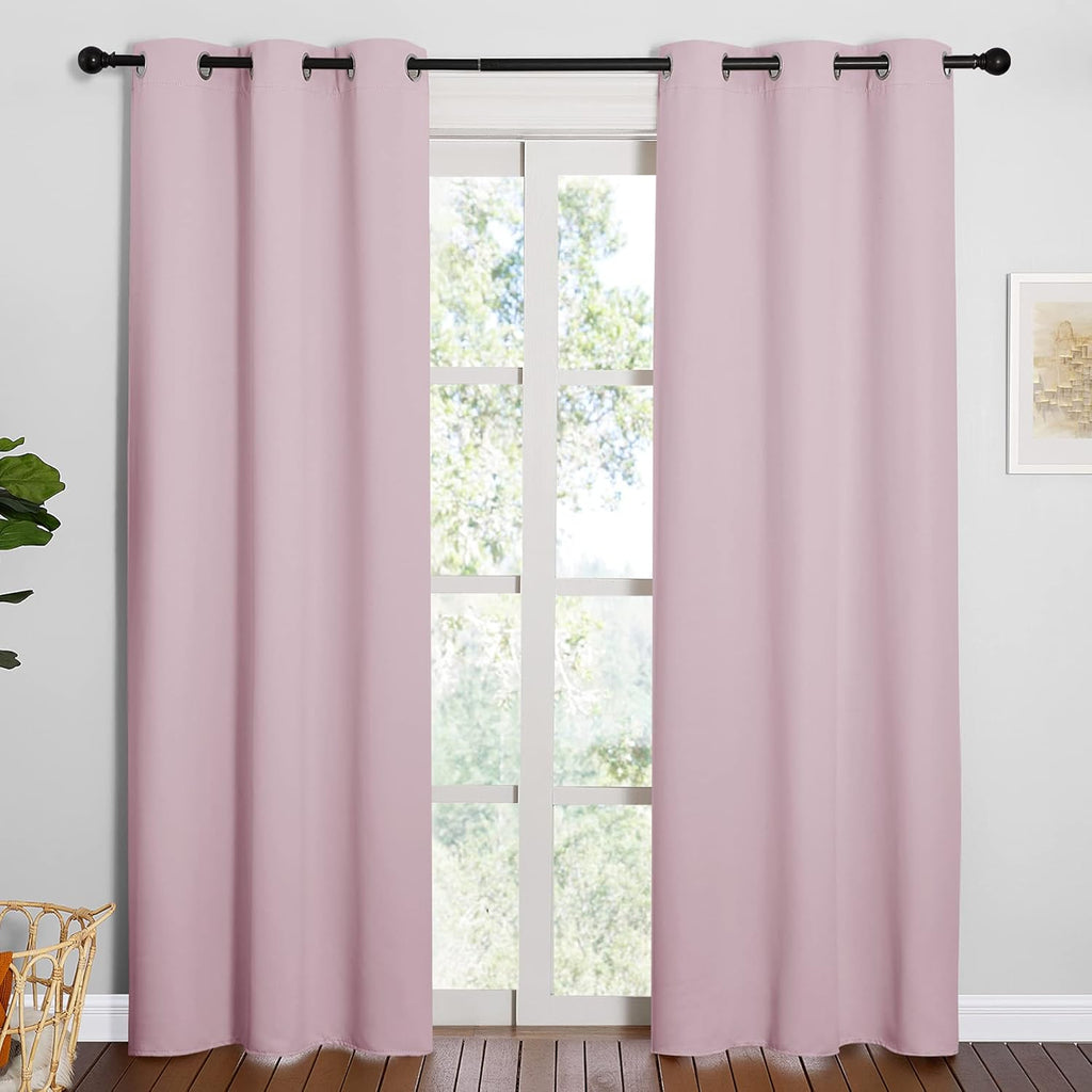 84"L x 42"W polyester curtains in Baby Pink, alternate view 2