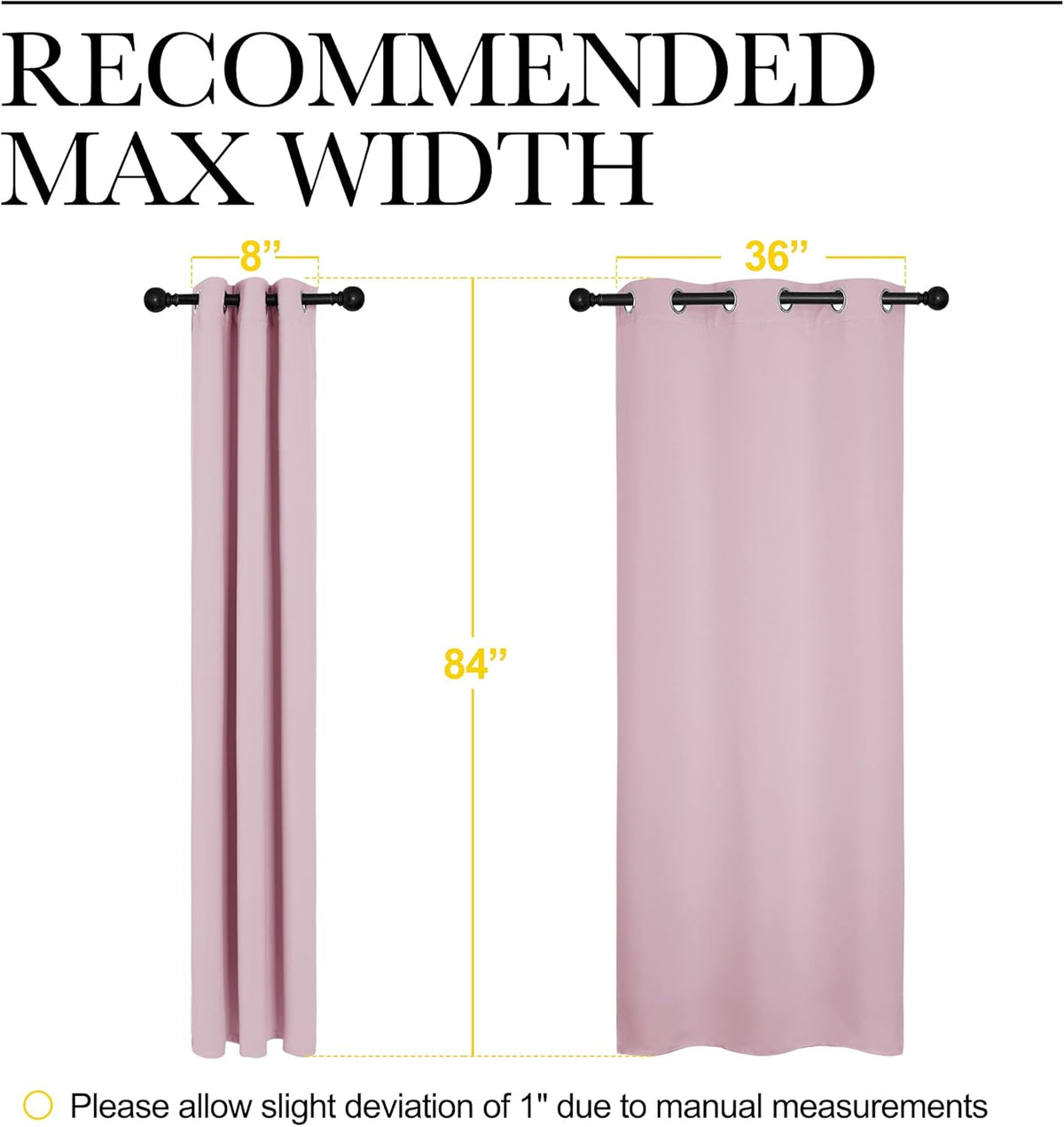 84"L x 42"W polyester curtains in Baby Pink, alternate view 7