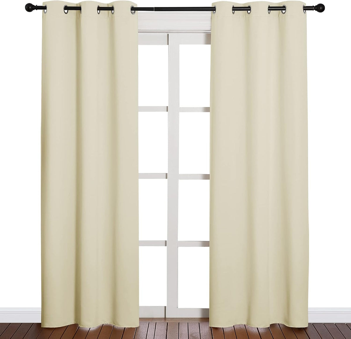 84"L x 42"W polyester curtains in Beige, alternate view 2