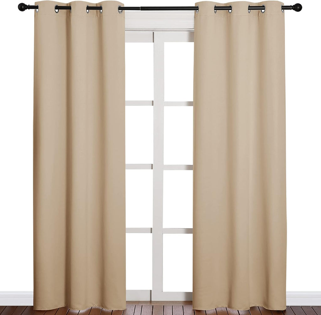 84"L x 42"W polyester curtains in Biscotti Beige
