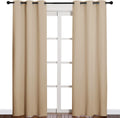 84"L x 42"W polyester curtains in Biscotti Beige