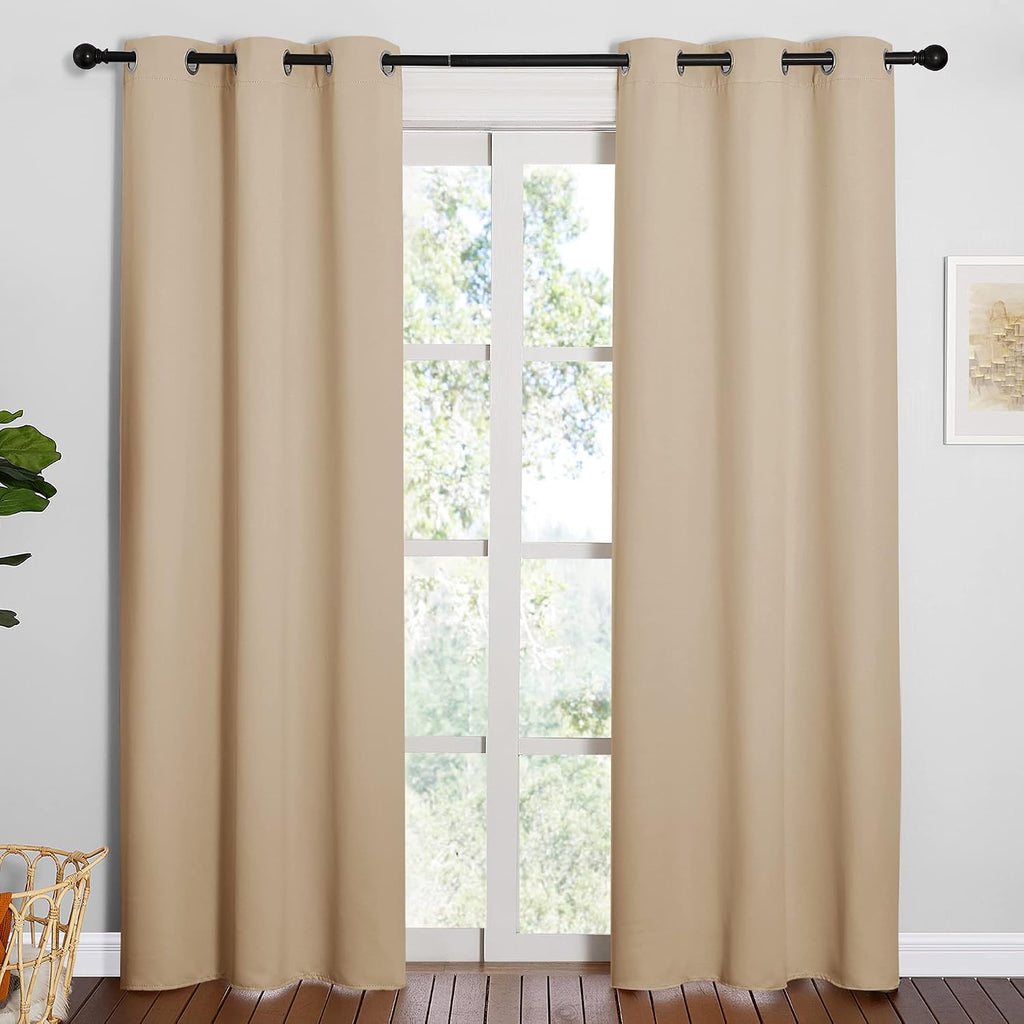 84"L x 42"W polyester curtains in Biscotti Beige, alternate view 2