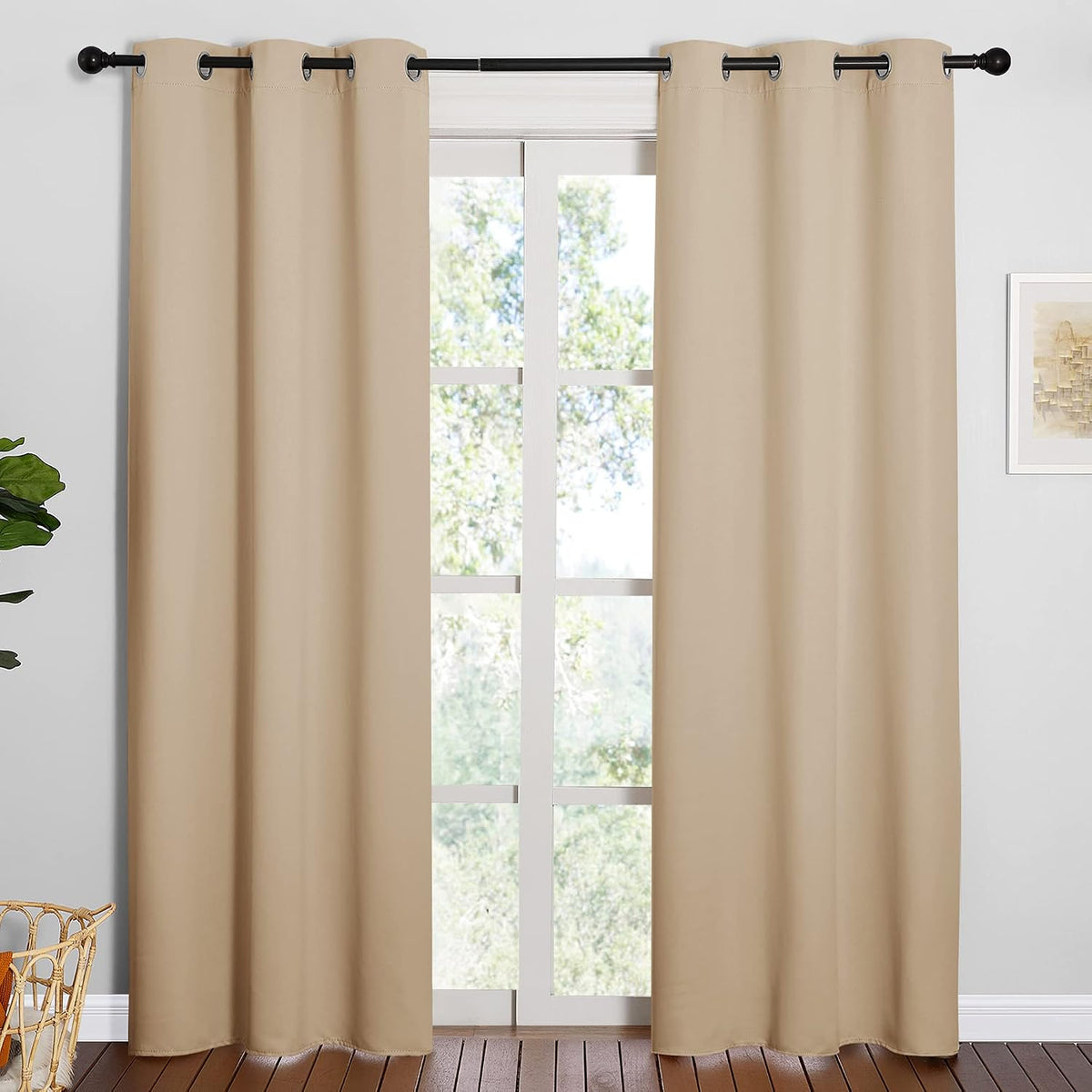 84"L x 42"W polyester curtains in Biscotti Beige, alternate view 2