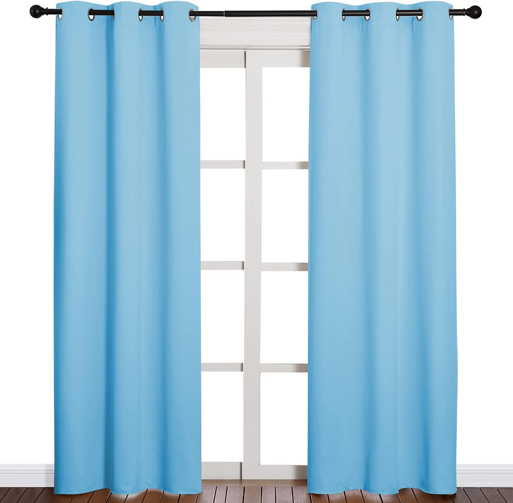 84"L x 42"W polyester curtains in Blue, alternate view 2