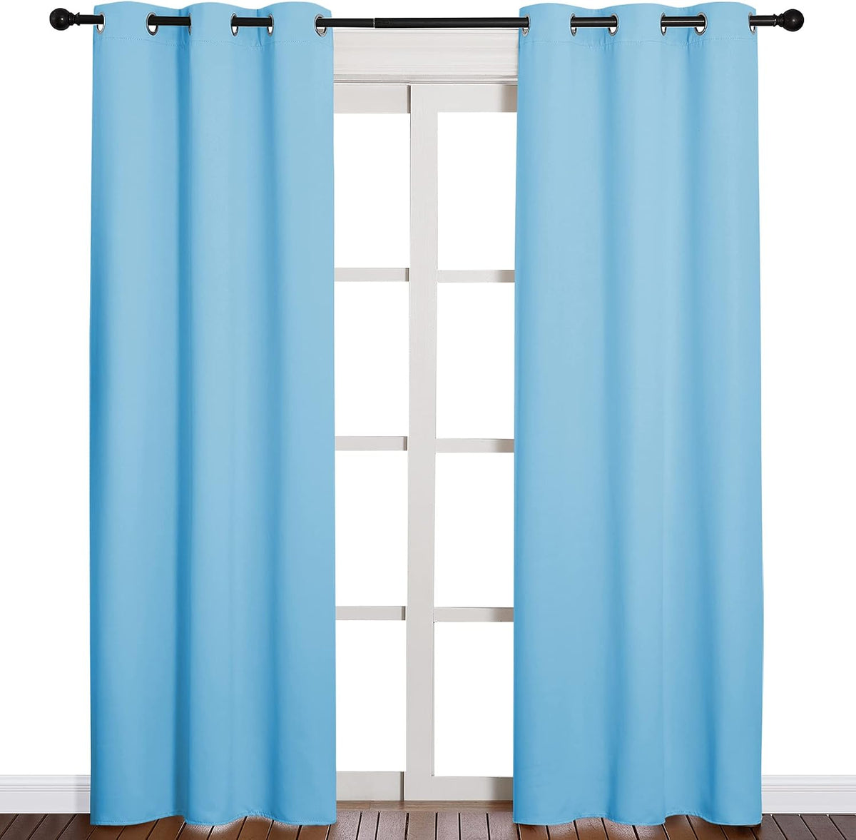 84"L x 42"W polyester curtains in Blue, alternate view 2
