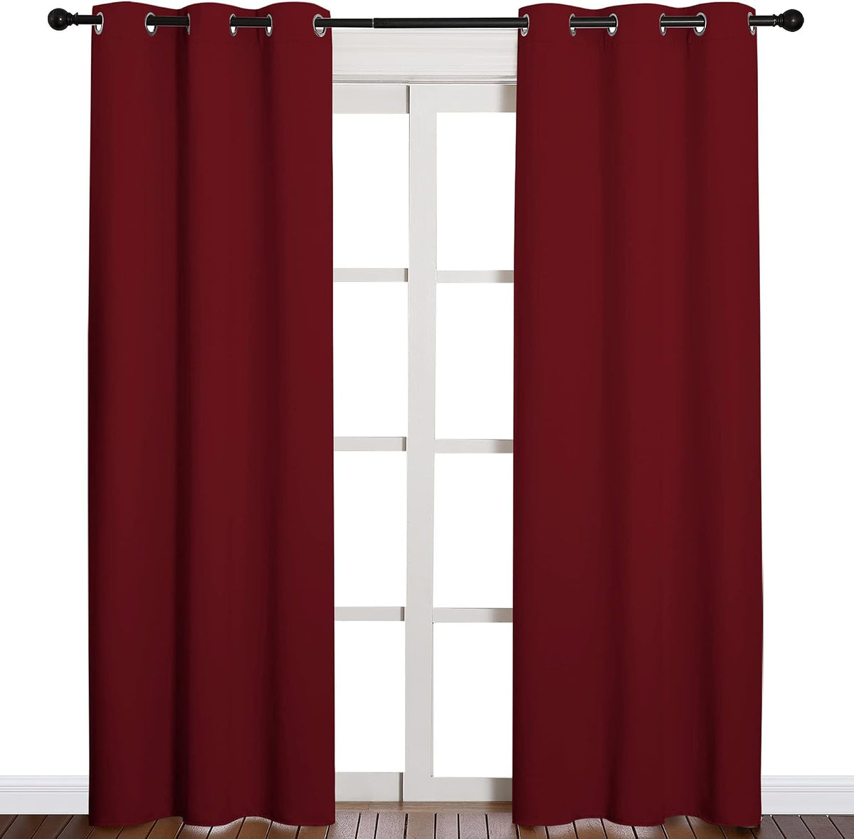84"L x 42"W polyester curtains in Burgundy Red, alternate view 2