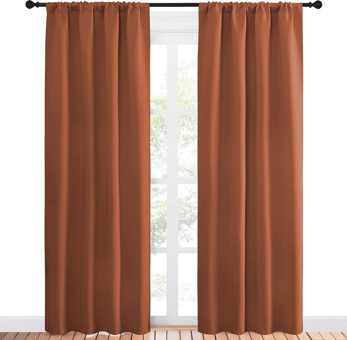 84"L x 42"W polyester curtains in Burnt Orange, alternate view 2