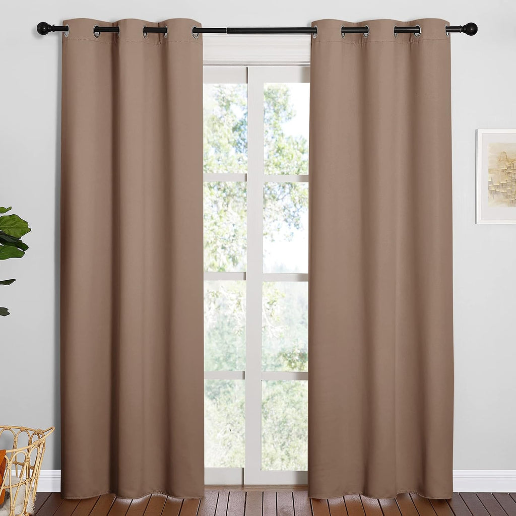 84"L x 42"W polyester curtains in Cappuccino