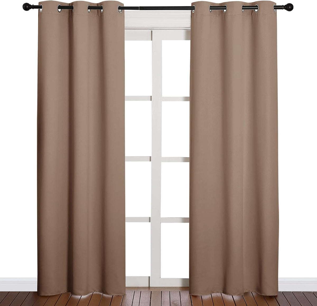 84"L x 42"W polyester curtains in Cappuccino, alternate view 2